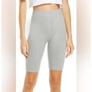 Lunya Cozy Cotton Silk Ribbed Bike Short Gray Size XL NWOT